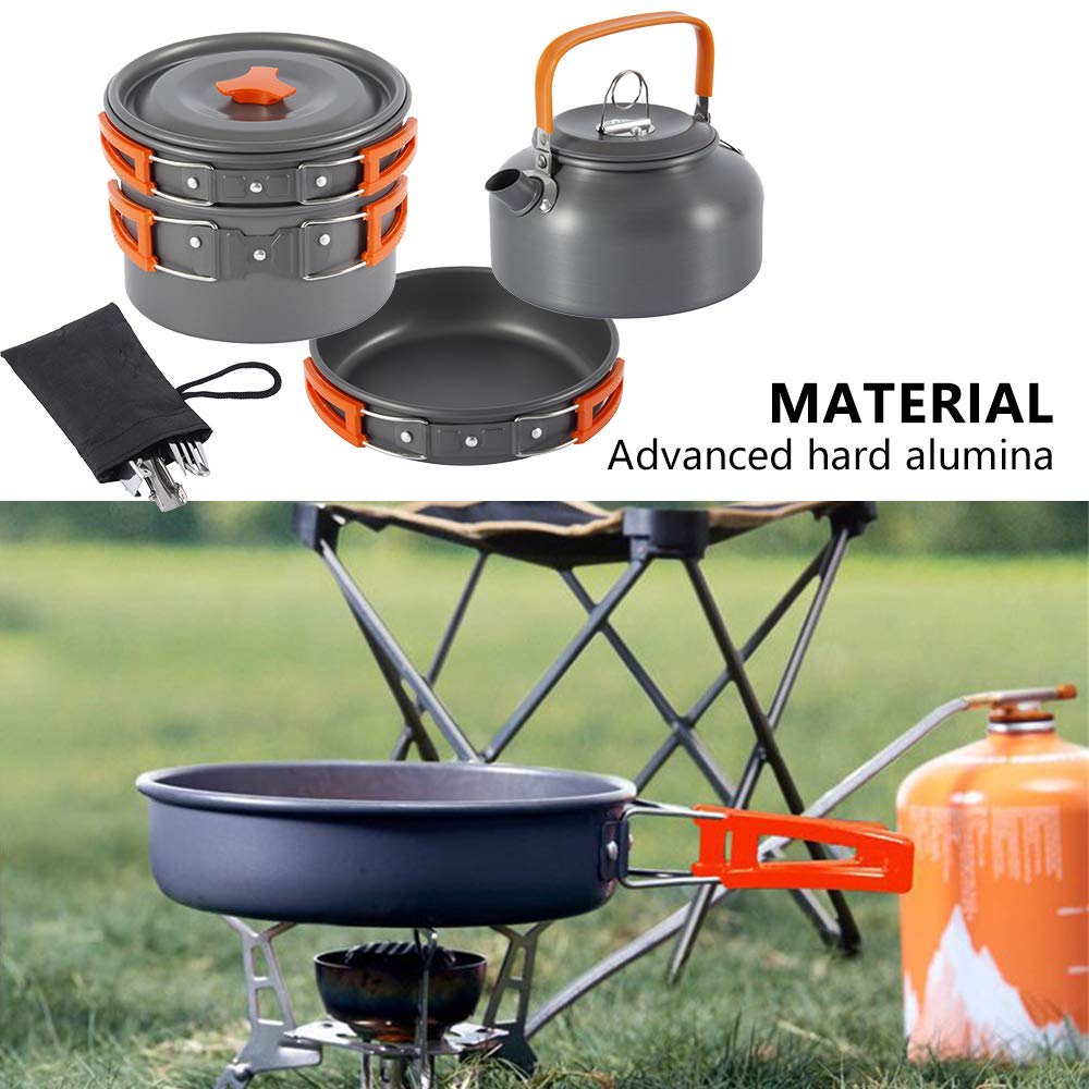 Camping Cookware Kit Outdoor Aluminum Cooking Set - mannisgreatdeals