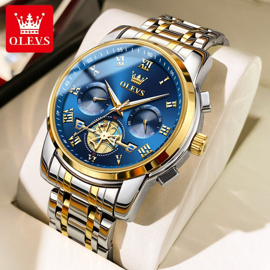 OLEVS Top Brand Men&#39;s Watches Classic Roman Scale Dial Luxury Wrist Watch for Man Original Quartz Waterproof Luminous - mannisgreatdeals