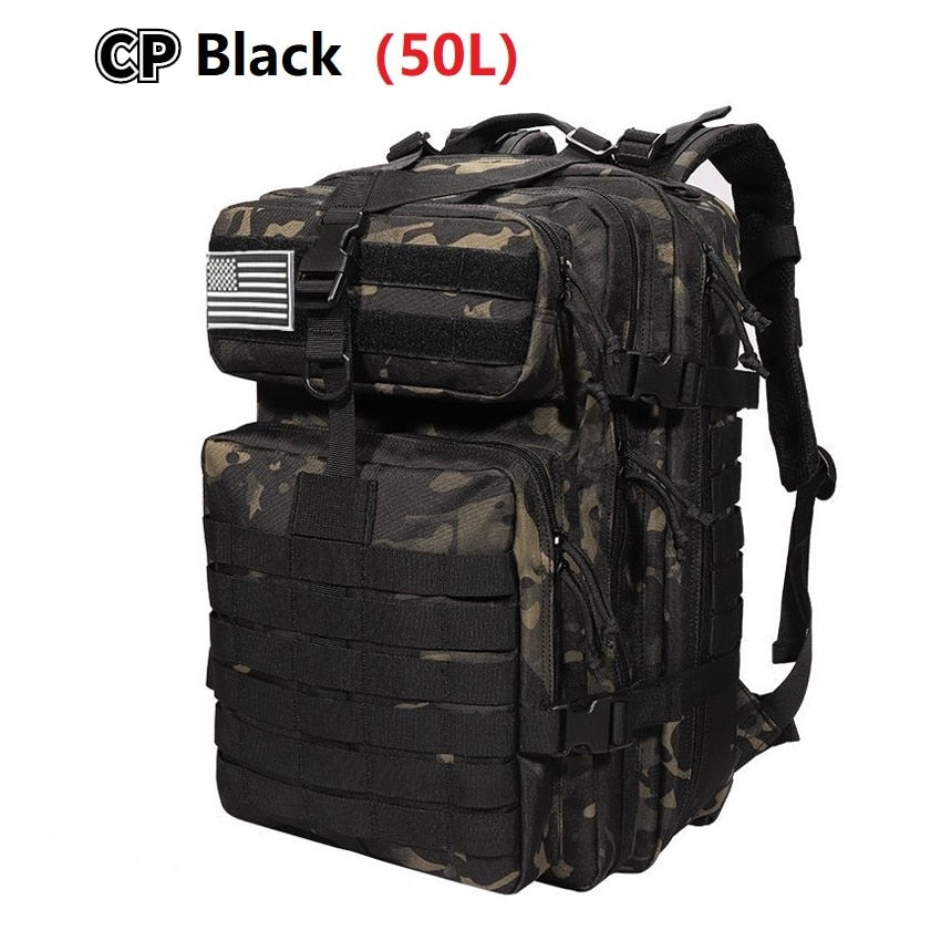 50L 1000D Nylon Waterproof Trekking Fishing Hunting Bag Backpack Outdoor Military Rucksacks - mannisgreatdeals