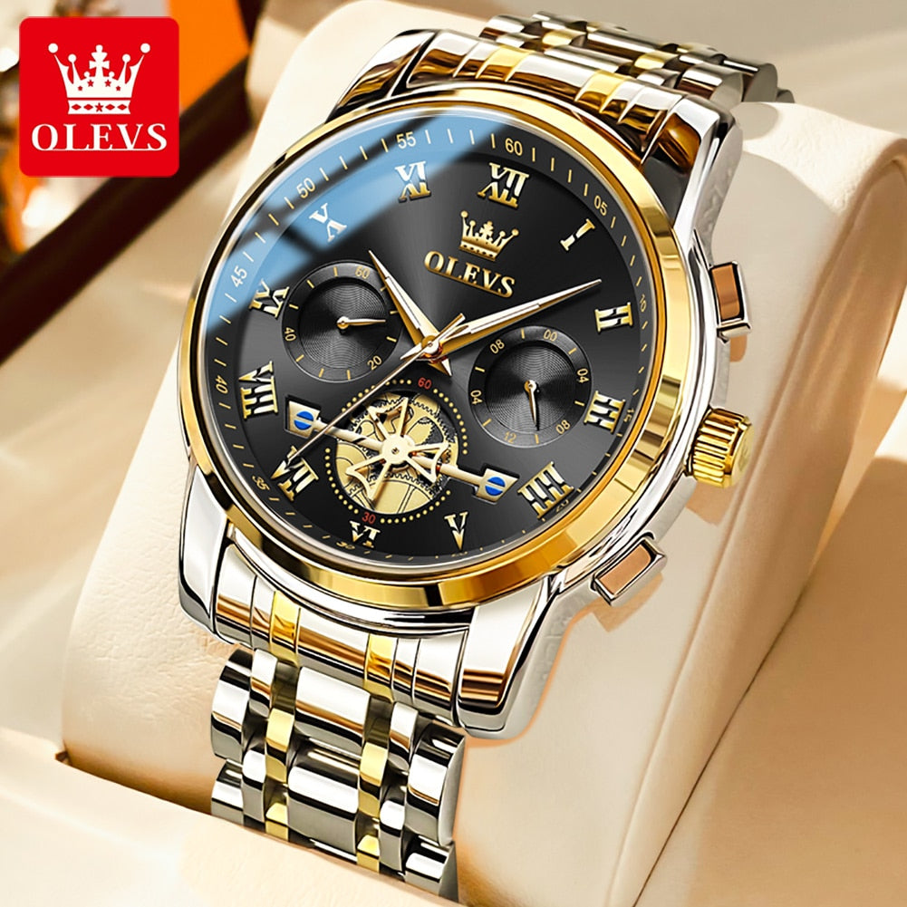 OLEVS Top Brand Men&#39;s Watches Classic Roman Scale Dial Luxury Wrist Watch for Man Original Quartz Waterproof Luminous - mannisgreatdeals