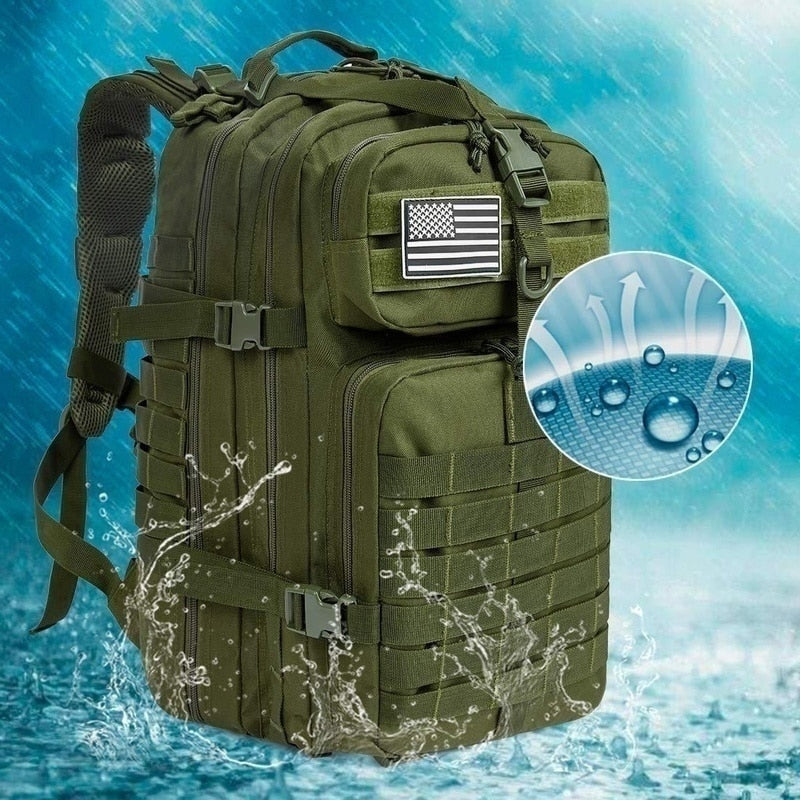 50L 1000D Nylon Waterproof Trekking Fishing Hunting Bag Backpack Outdoor Military Rucksacks - mannisgreatdeals