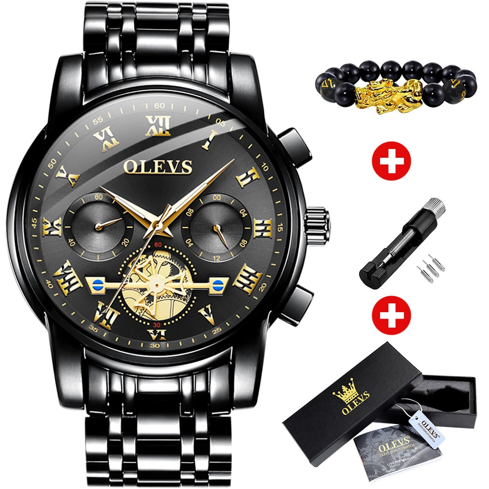 OLEVS Top Brand Men&#39;s Watches Classic Roman Scale Dial Luxury Wrist Watch for Man Original Quartz Waterproof Luminous - mannisgreatdeals