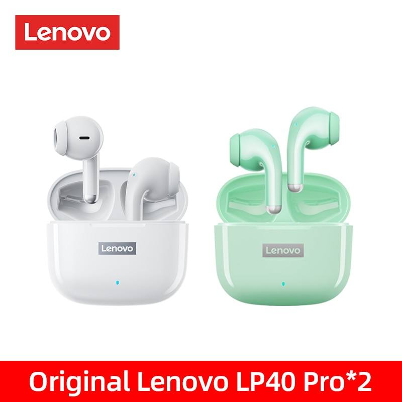 Original Lenovo LP40 Pro TWS Earphones Wireless Bluetooth 5.1 Sport Noise Reduction Headphones Touch Control 250mAH 2022 New - mannisgreatdeals