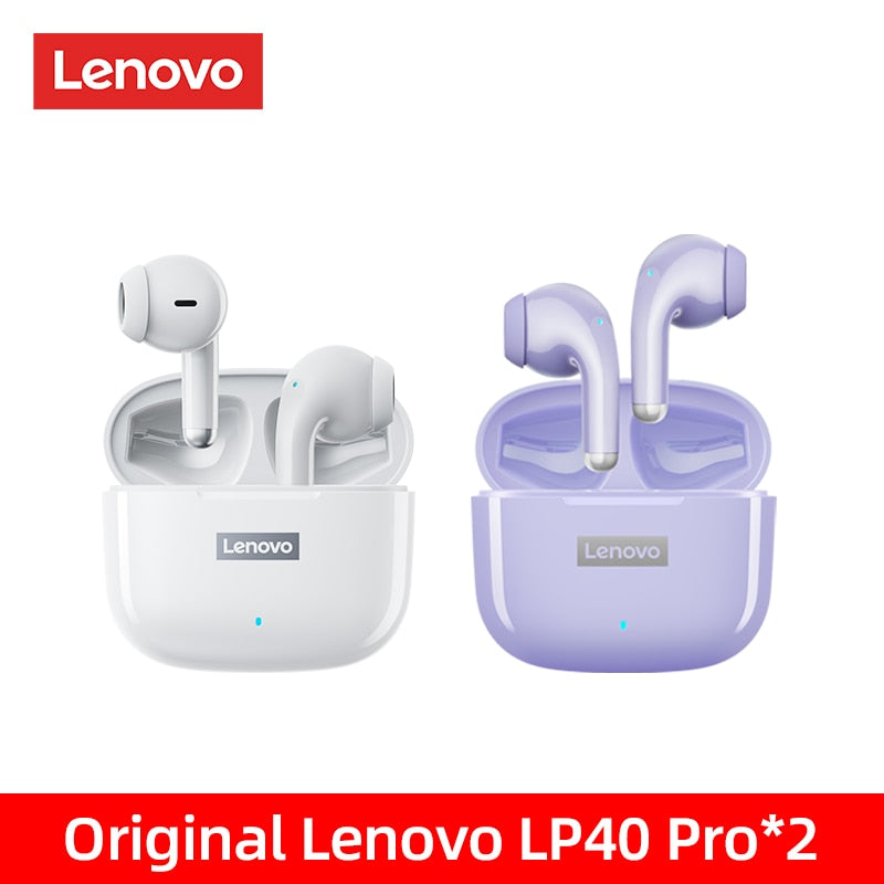 Original Lenovo LP40 Pro TWS Earphones Wireless Bluetooth 5.1 Sport Noise Reduction Headphones Touch Control 250mAH 2022 New - mannisgreatdeals