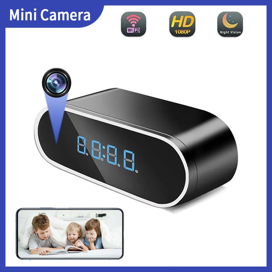 Mini Camera Clock Full HD 1080P Wireless Wifi Control IR Night Vision View DVR Camcorder Home Surveillance Monitor Video - mannisgreatdeals