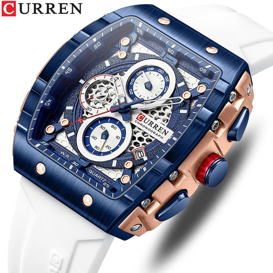 Top Brand Men's Watches Luxury Square Quartz Wristwatch  Waterproof Luminous Chronograph - mannisgreatdeals