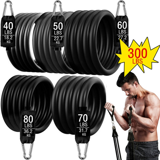 300lb Fitness Booty Resistance Elastic Band Workout for Training Home Exercise Sport Gym Dumbbell Harness Set Expander Equipment - mannisgreatdeals