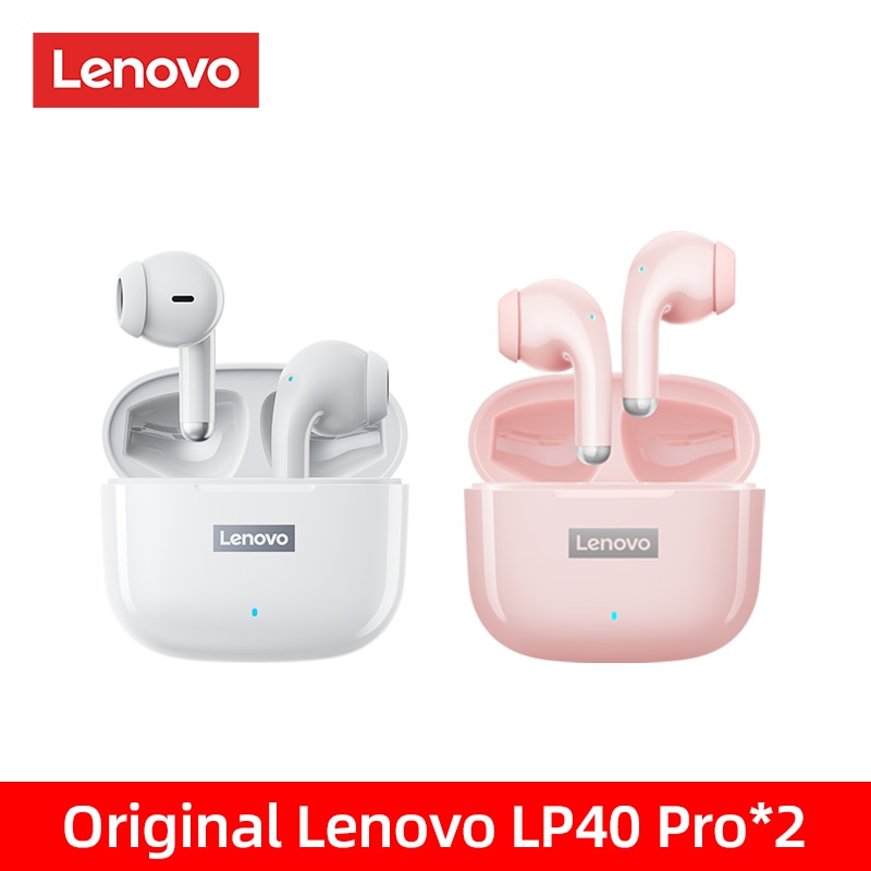 Original Lenovo LP40 Pro TWS Earphones Wireless Bluetooth 5.1 Sport Noise Reduction Headphones Touch Control 250mAH 2022 New - mannisgreatdeals