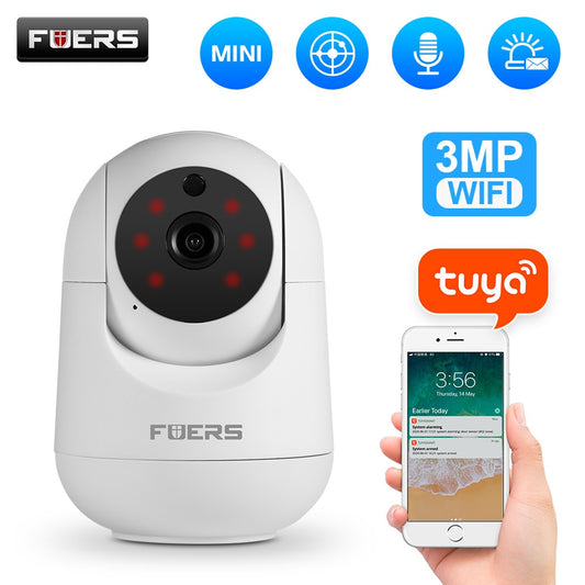 Fuers 3MP IP Camera Tuya Smart Home Indoor WiFi Wireless Surveillance Camera Automatic Tracking CCTV Security Baby Pet Monitor - mannisgreatdeals